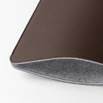 Coffee Faux Leather Laptop Sleeve for 14" MacBook Pro