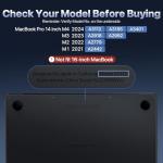 Macaset Black Hard Shell Case for MacBook Pro 14