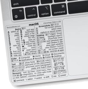Mac OS Keyboard Shortcuts Stickers for Laptops