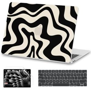 Stylish Black Wave Case for MacBook Pro 13