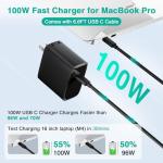 100W Fast Charger for MacBook Pro/Air 13-16 inch