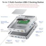 AGEEN 14-Port USB Hub for iMac M1/M3/M4