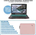 14-Inch Laptop Sleeve Case with Accessories Pocket, Pink