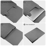 Gray Leather Laptop Sleeve for MacBook 13