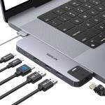 Multiport USB-C HDMI Hub for MacBook 2021-2023