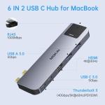 Multiport USB-C HDMI Hub for MacBook 2021-2023