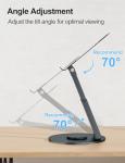 Telescopic Laptop Stand with 360° Swivel Base