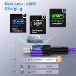 10FT Fast Charging USB-C Cable for MacBooks