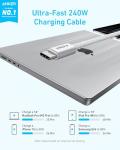 Anker Zolo 240W USB-C Fast Charging Cable, 6FT