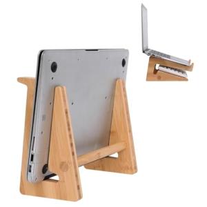 Bamboo Vertical Laptop Stand for MacBook and More