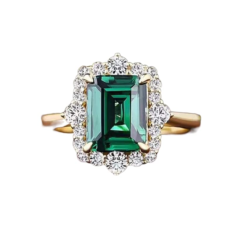 Emerald Square CZ Diamond Rings for Women