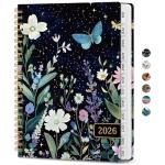 2026 Planner, Weekly and Monthly Planner for Women, January 2026 to December 2026, Pretty Hardcover 2026 Calendar Planner Book with Tabs, Inner Pocket, Spiral Bound, Perfect Office Home School Supplies - 6.3" x 8.5", Celestial