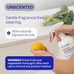 ATTITUDE Fruit & Vegetable Wash, Unscented Food-Safe Produce Wash to Remove Dirt, Wax & Residue, Vegan Plant-Based Produce Cleaner, 27.1 Fl Oz