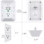 Wall Charger, Surge Protector, QINLIANF 5 Outlet Extender with 4 USB Charging Ports (4.8A Total) 3-Sided 1680J Power Strip Multi Plug Adapter Spaced for Home Travel Office (3U1C)