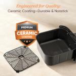 Cosori 9-in-1 TurboBlaze Air Fryer 6 Qt, Premium Ceramic Coating, 90°–450°F, Precise Heating for Even Results, Air Fry, Roast, Bake, Broil, Dry, Frozen, Proof, Reheat, Keep Warm, 120V, Dark Gray