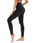 High Waisted Yoga Leggings with Pockets - Black