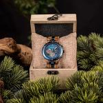 Men's Blue Sandalwood Quartz Wristwatch with Chronograph