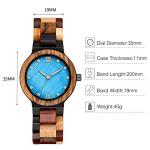 RORIOS Women's Blue Wooden Quartz Watch