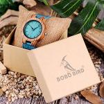 BOBO BIRD Women's Bamboo Wood Watch with Leather Strap