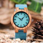 BOBO BIRD Women's Bamboo Wood Watch with Leather Strap