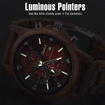 Men's Walnut Wood Chronograph Watch with Date Display