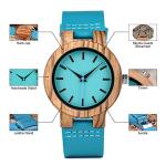BOBO BIRD Women's Bamboo Wood Watch with Leather Strap