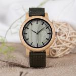 BOBO BIRD Bamboo Wooden Watch with Green Strap