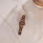 Fossil Women's Queen's Court Brown Wood Watch