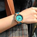 BOBO BIRD Women's Bamboo Wood Watch with Leather Strap