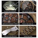 Men's Walnut Wood Chronograph Watch with Date Display