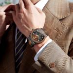 OLEVS Men’s Luxury Wood Analog Watch