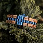 Men's Blue Sandalwood Quartz Wristwatch with Chronograph