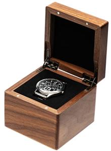 Walnut Wooden Watch Box for Travel and Storage