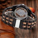 Men's Retro Gear Wooden Watch with Transparent Dial
