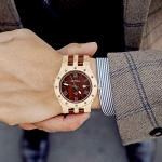 BEWELL Men's Maple and Red Sandalwood Wood Watch