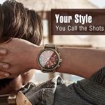 Men's Walnut Wood Chronograph Watch with Date Display