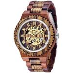 Dentily Men's Wooden Skeleton Automatic Watch