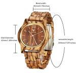 VICVS Unisex Wooden Watch with Adjustable Strap