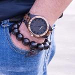 BYMAX Men’s Zebra Wood Quartz Watch