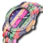Colorful Bamboo Wood Analog Quartz Watch for Men