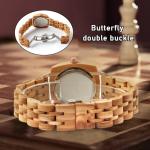 Rose Gold Square Wood Watch for Women