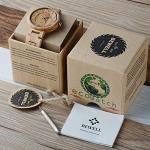 BEWELL Handmade Olive Wood Watch for Women