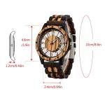 Realpoo Brown Skeleton Dial Wood Watch for Men