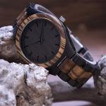 BYMAX Men’s Zebra Wood Quartz Watch