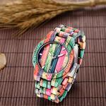 Colorful Bamboo Wood Analog Quartz Watch for Men