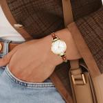 BUREI Women’s Simple Leather Strap Wood Watch