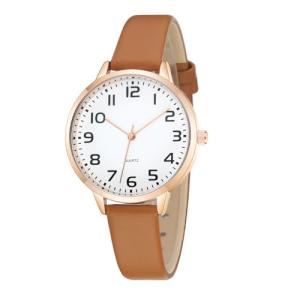 TWOPTION Women's Waterproof Leather Dress Watch