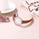 TWOPTION Women's Waterproof Leather Dress Watch