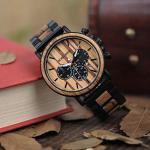 BOBO BIRD Men's Stylish Wood and Steel Watch