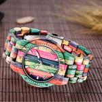 Colorful Bamboo Wood Analog Quartz Watch for Men